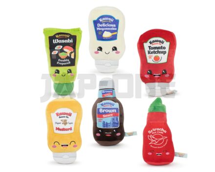 Kawaii - Sauces - Assortiment De 6 Peluches 6 Modèles - 27Cm