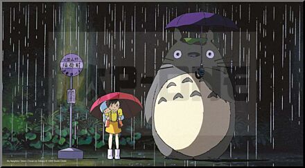 Totoro Bus Stop Wood Panel