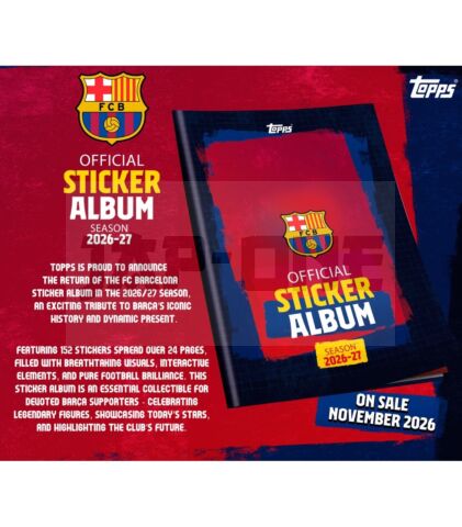 Álbum Sticker Álbum 2026/27 Fc Barcelona - Topps Europe -
