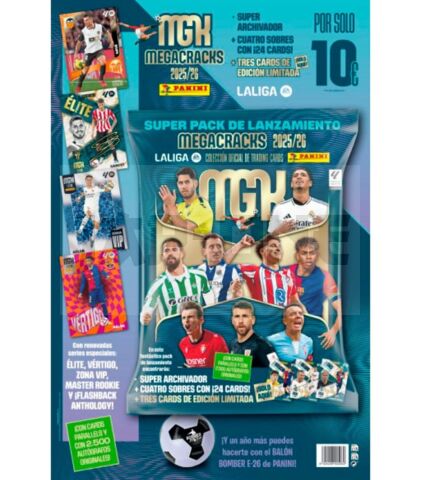 Cartón (Archivador + 4 Sobres) Megacracks 2026/27 - Panini Cromos