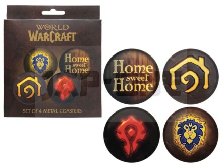 World Of Warcraft - 4 Dessous De Verres Gravés En Métal