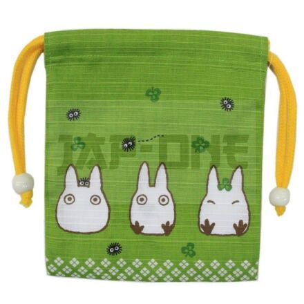 Mon Voisin Totoro - Totoro Blanc - Sacoche Tissu Verte 14X17Cm