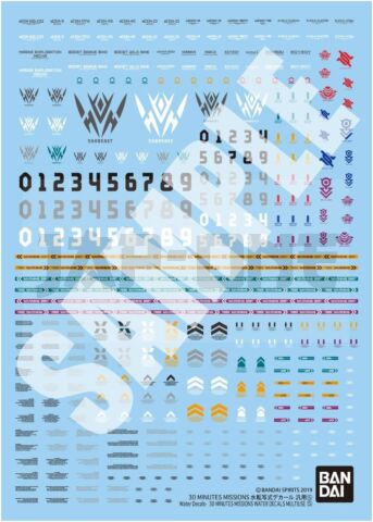 GUNDAM - 30 MINUTES MISSIONS WATER DECALS MULTIUSE - Model Kit
