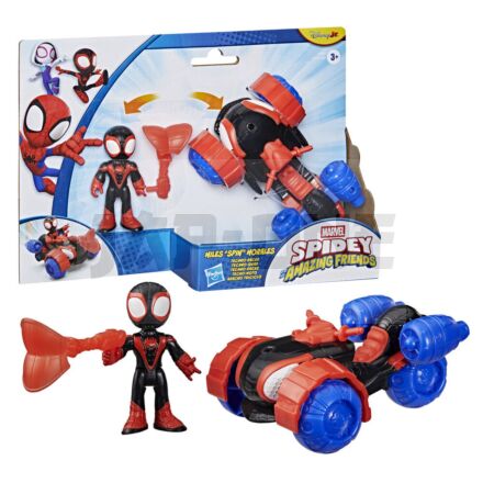 Marvel And His Awesome Friends Spidey Miles Morales Figurine + Vehicle