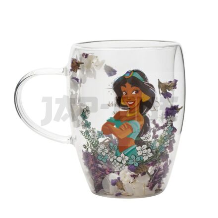 Disney Princess Jasmine Floral Decorative Glass Mug