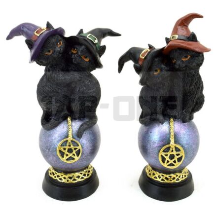 Pentagram And Black Cats Witch Assorted Figurine
