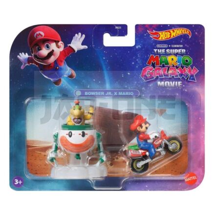 Hot Wheels Super Mario Galaxy Bowser Jr. & Mario Figurine Pack