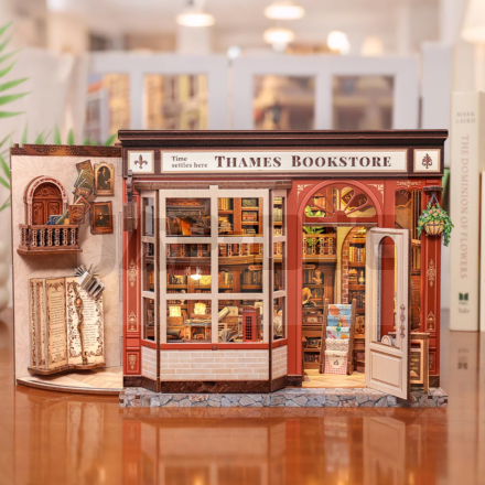 MINIATURE HOUSE - DIY- Librairie Thames - 343pc+Eclairage LED