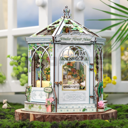MINIATURE HOUSE - DIY- Maison des Fleurs Windsor - 235pc+Eclairage LED