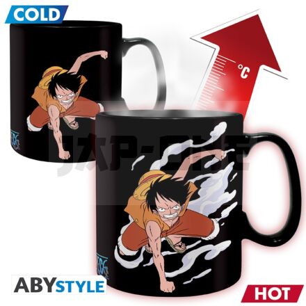 One Piece - Tazza Heat Change - 460 Ml - Luffy&Ace - Boîte Carton
