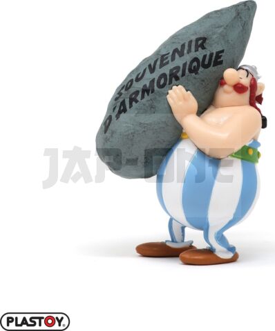 Obelix Con Menhir Con Mensaje Figurine 9 Cm Asterix