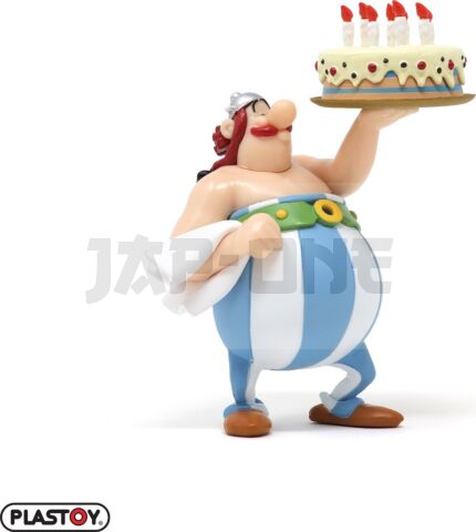 Obelix Con Tarta De Cumpleanos Figurine 10 Cm Asterix