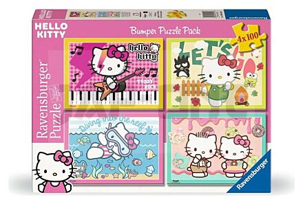 Hello Kitty pack 4 puzzles Allons-y, Hello Kitty ! (4x100 pièces)