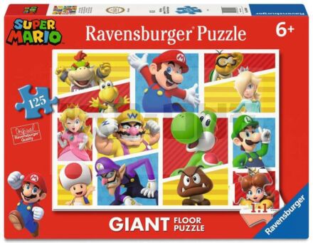 Super Mario puzzle Giant Floor Les Amis et Ennemis de Mario (125 pièces)