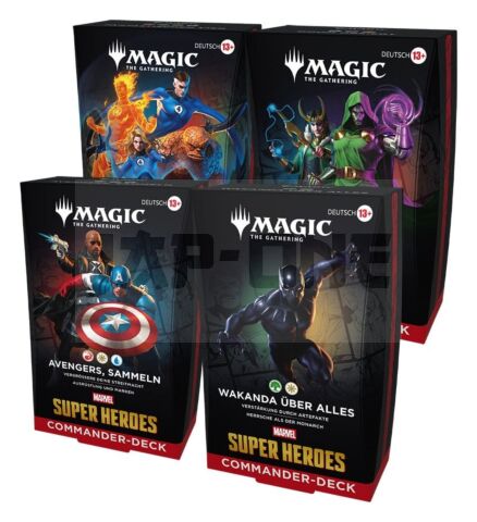 Magic The Gathering Marvel Super Heroes Commander Decks Carton (4) *Allemand*