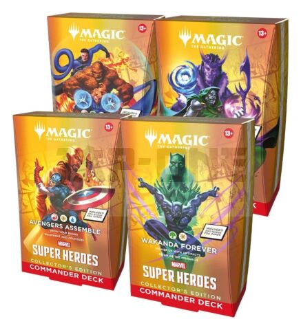 Magic The Gathering Marvel Super Heroes Collector'S Edition Commander Decks Carton (4) *Anglais*