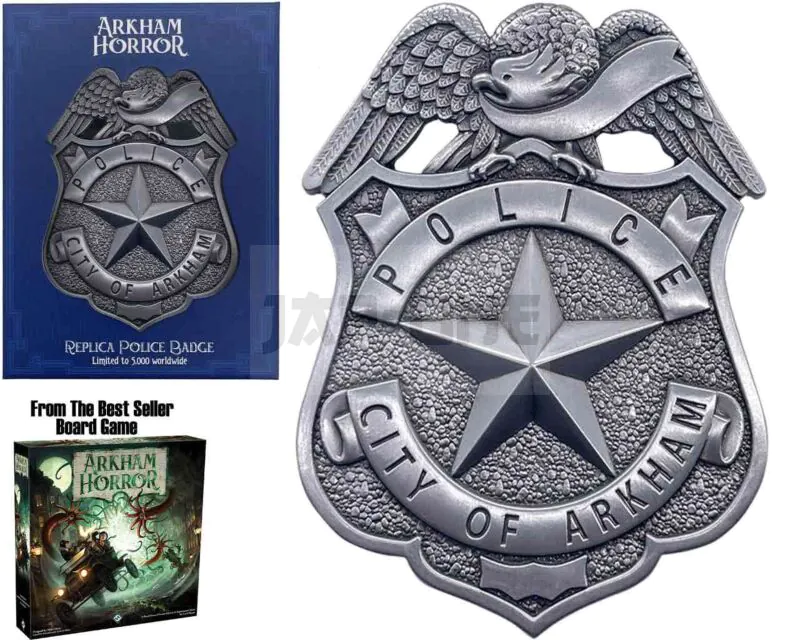 Insigne De Police Brillant Horror-Shop - Badge Métal Argenté 3,5x5 Cm, Avec épingle, Pour Déguisement, Cosplay Ou Accessoire De Costume - 12