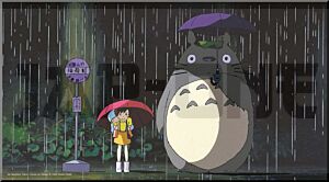 Totoro Bus Stop Wood Panel