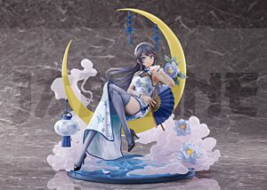 Rascal Does Not Dream Of Bunny Girl Senpai Figure Pvc 1/7 Mai Sakurajima White Mandarin Dress Ver. 25 Cm